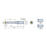 3ED-5XD (Weldon Shank) Head changeable 3 flute drills with coolant holes for high productivity - Big-tools Industrial Supply Tools for Metal Cutting